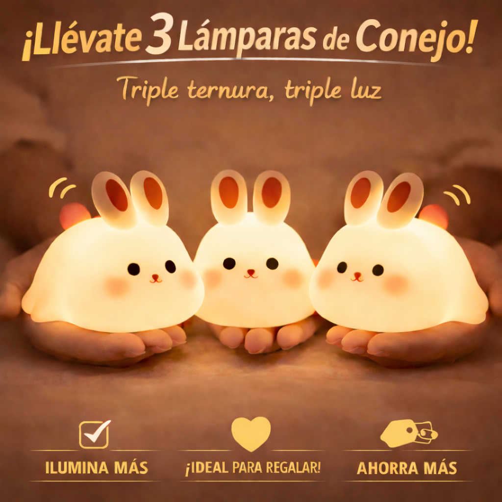 Luz Nocturna de Conejo Táctil